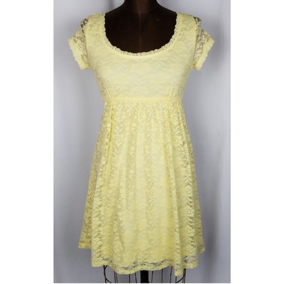 B. Smart Dresses & Skirts - B.Smart yellow lace dun dress S